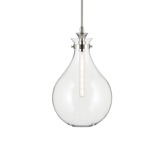 KICHLER 52777PNCLR Laria 14 Inch 1 Light Pendant with Clear Glass in Polished Nickel