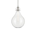 KICHLER 52777PNCLR Laria 14 Inch 1 Light Pendant With Clear Glass In Polished Nickel