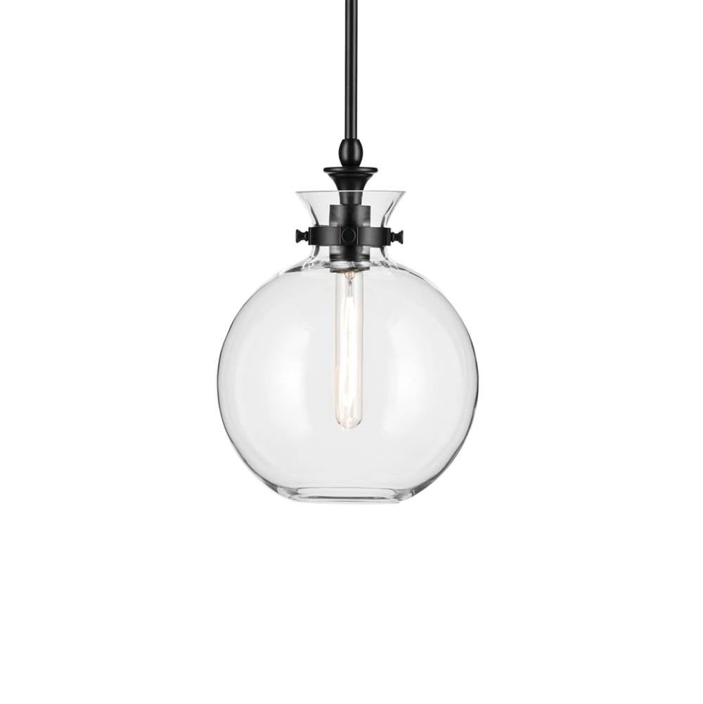 KICHLER 52778BKCLR Laria 10.25 Inch 1 Light Pendant With Clear Glass In Black