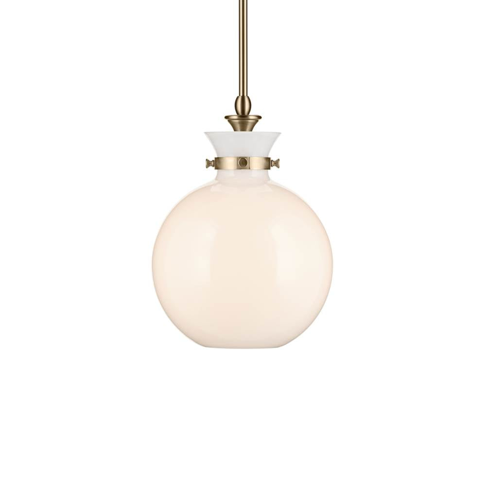 KICHLER 52778CPZ Laria 10.25 Inch 1 Light Pendant With Opal Glass In Champagne Bronze