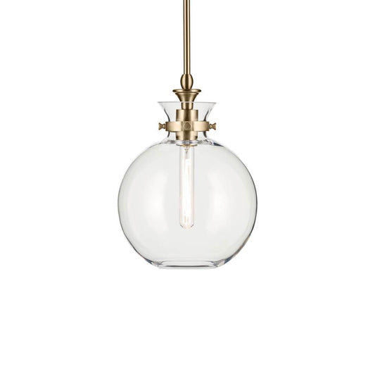 KICHLER 52778CPZCLR Laria 10.25 Inch 1 Light Pendant with Clear Glass in Champagne Bronze