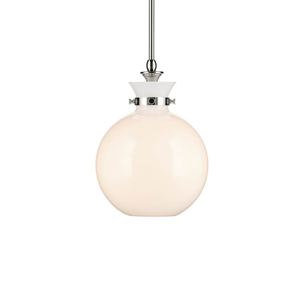 KICHLER 52778PN Laria 10.25 Inch 1 Light Pendant With Opal Glass In Polished Nickel