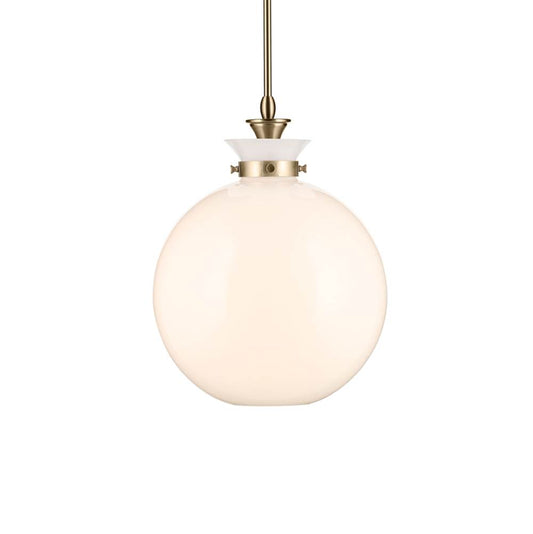 KICHLER 52779CPZ Laria 15 Inch 1 Light Pendant with Opal Glass in Champagne Bronze