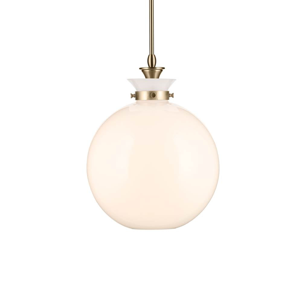 KICHLER 52779CPZ Laria 15 Inch 1 Light Pendant With Opal Glass In Champagne Bronze