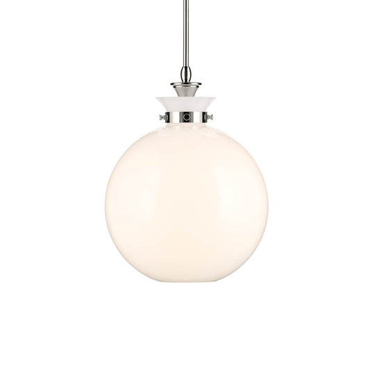 KICHLER 52779PN Laria 15 Inch 1 Light Pendant with Opal Glass in Polished Nickel