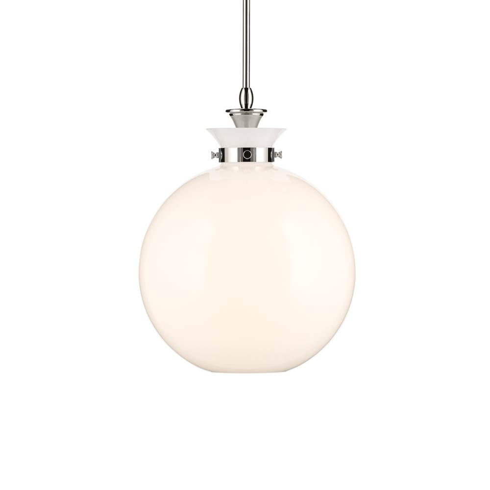KICHLER 52779PN Laria 15 Inch 1 Light Pendant With Opal Glass In Polished Nickel