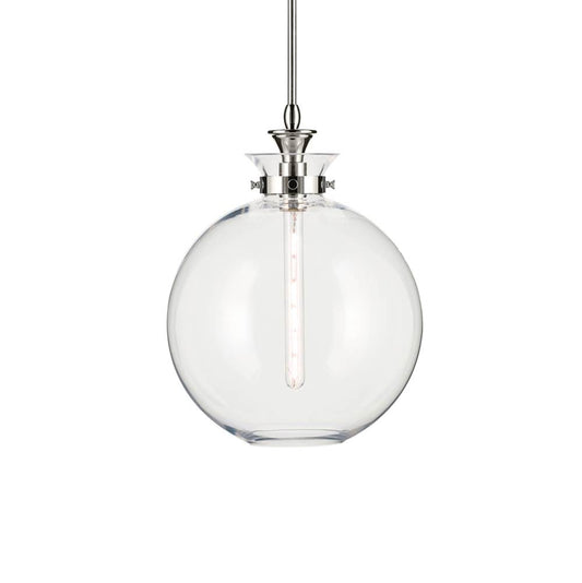 KICHLER 52779PNCLR Laria 15 Inch 1 Light Pendant with Clear Glass in Polished Nickel