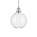 KICHLER 52779PNCLR Laria 15 Inch 1 Light Pendant With Clear Glass In Polished Nickel