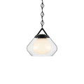 KICHLER 52782BK Nella 12 Inch 1 Light Pendant With Clear Outer Glass With Opal Interior Glass In Black