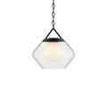KICHLER 52783BK Nella 16 Inch 1 Light Pendant With Clear Outer Glass With Opal Interior Glass In Black