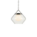 KICHLER 52783PN Nella 16 Inch 1 Light Pendant With Clear Outer Glass With Opal Interior Glass In Polished Nickel