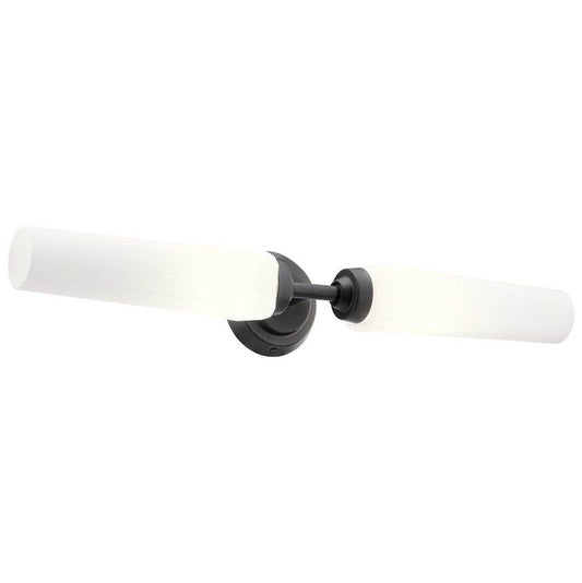 KICHLER 55075BK Truby 24.75" 2 Light Vanity Light with Satin Etched Cased Opal Glass Polished Nickel