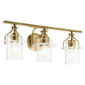 KICHLER 55079NBR Everett 34 Inch 3 Light Vanity Light with Clear Glass in Polished Nickel