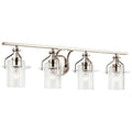 KICHLER 55080PN Everett 24 Inch 4 Light Vanity Light with Clear Glass in Polished Nickel