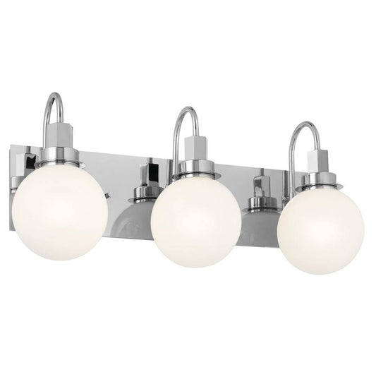 KICHLER 55151CH Hex 22.75 Inch 3 Light Vanity with Opal Glass in Chrome