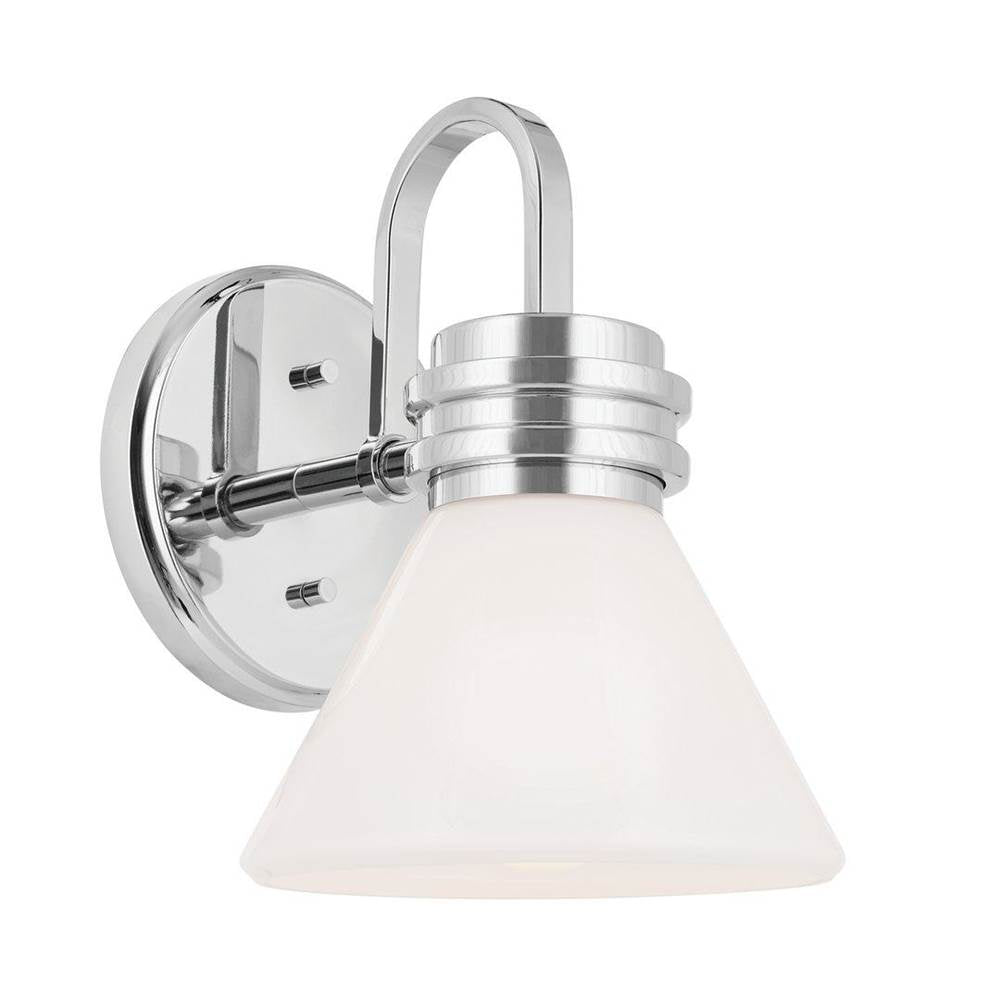 KICHLER 55153CH Farum 9.5 Inch 1 Light Wall Sconce with Opal Glass in Chrome