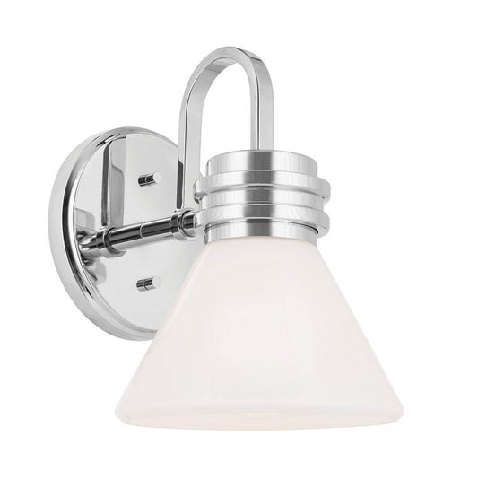 KICHLER 55153CH Farum 9.5 Inch 1 Light Wall Sconce with Opal Glass in Chrome