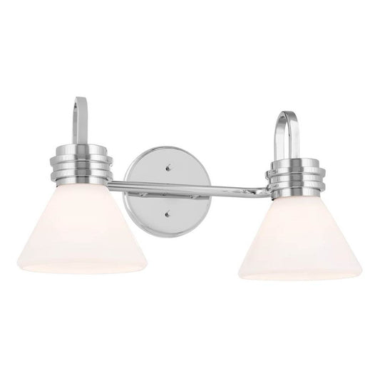 KICHLER 55154CH Farum 19.25 Inch 2 Light Vanity with Opal Glass in Chrome