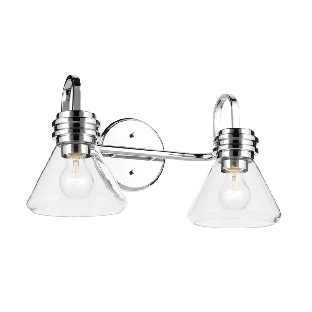 KICHLER 55154CHCLR Farum 19.25" 2-Light Vanity Light with Clear Glass in Chrome