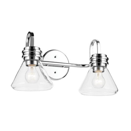 KICHLER 55154CHCLR Farum 19.25" 2-Light Vanity Light with Clear Glass in Chrome