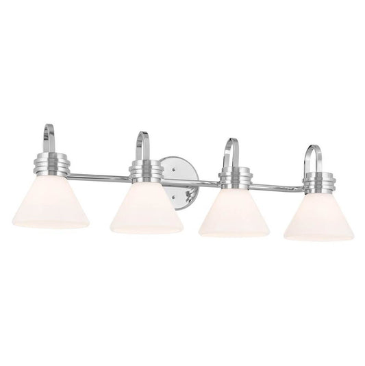 KICHLER 55156CH Farum 34 Inch 4 Light Vanity with Opal Glass in Chrome