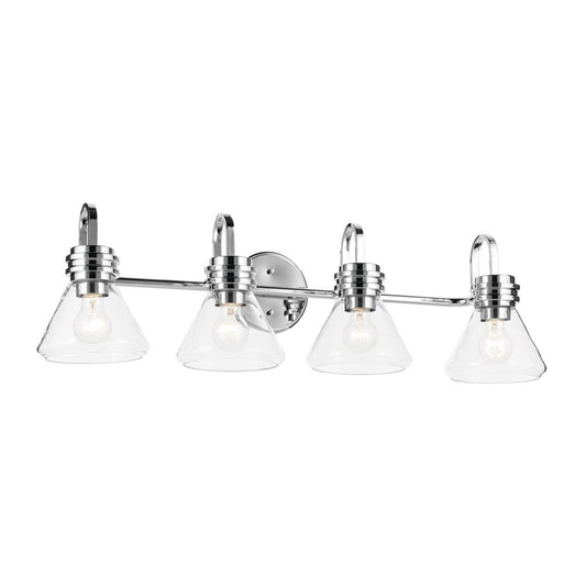 KICHLER 55156CHCLR Farum 34" 4-Light Vanity Light with Clear Glass in Chrome