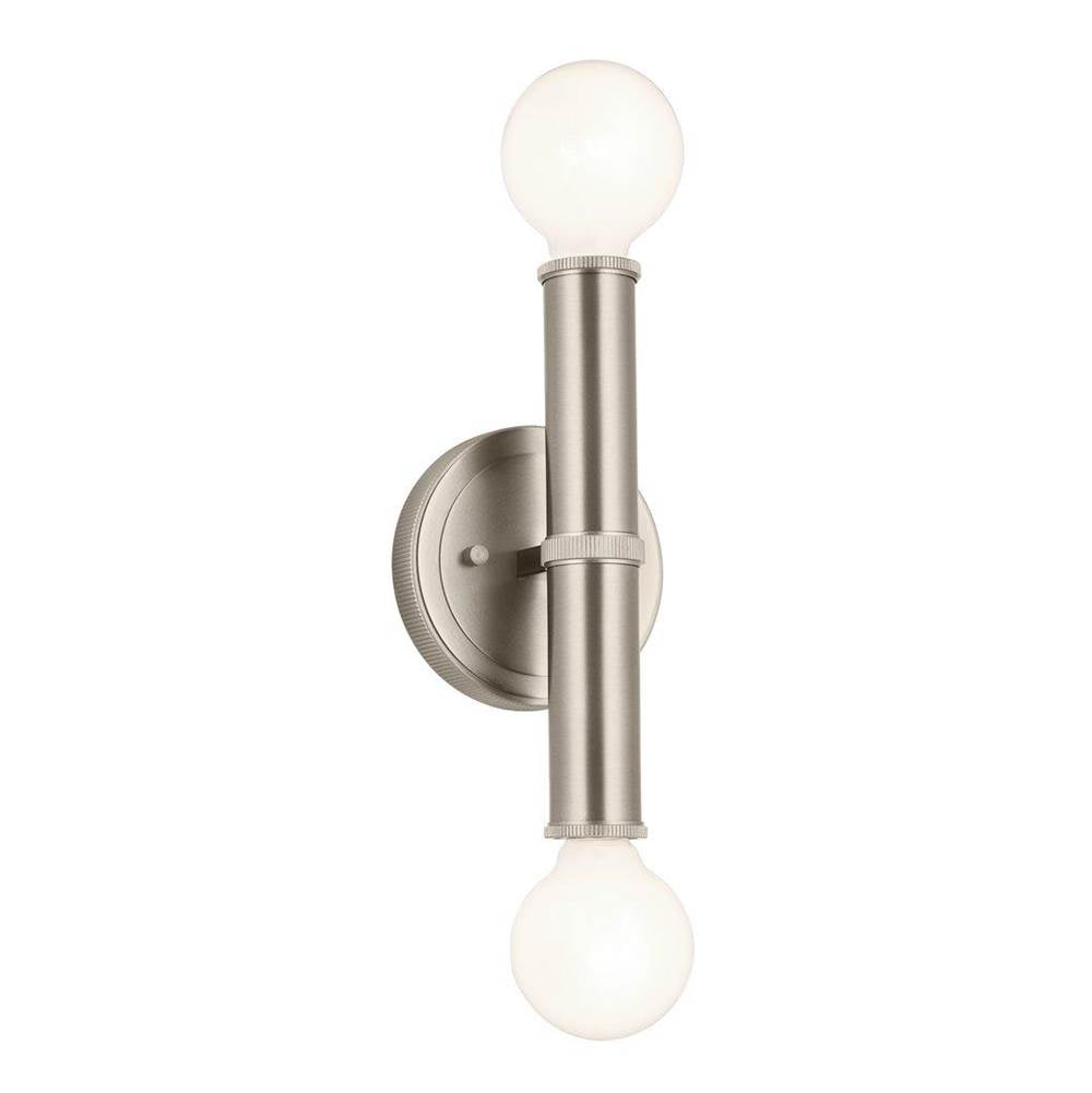 KICHLER 55159NI Torche 9.75 Inch 2 Light Wall Sconce in Brushed Nickel
