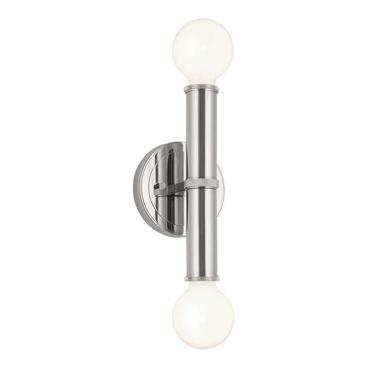 KICHLER 55159PN Torche 9.75 Inch 2 Light Wall Sconce in Polished Nickel