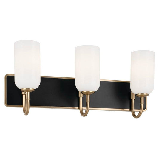 KICHLER 55163CPZ Solia 24 Inch 3 Light Vanity with Opal Glass in Champagne Bronze with Black