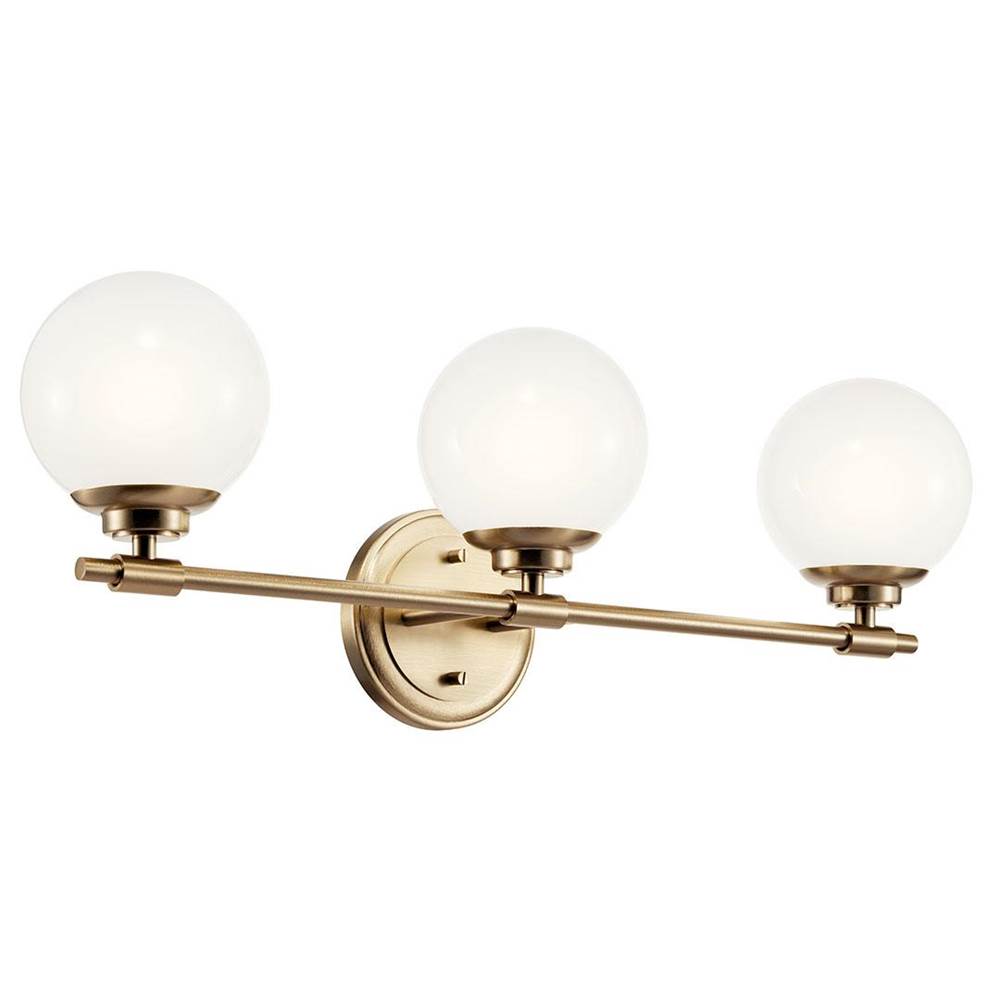KICHLER 55172CPZ Benno 24.5 Inch 3 Light Vanity with Opal Glass in Champagne Bronze