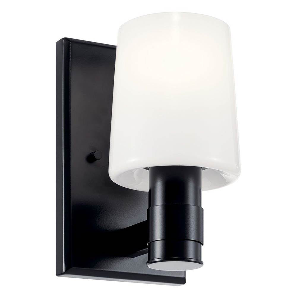 KICHLER 55174BK Adani 8.5 Inch 1 Light Vanity with Opal Glass in Black