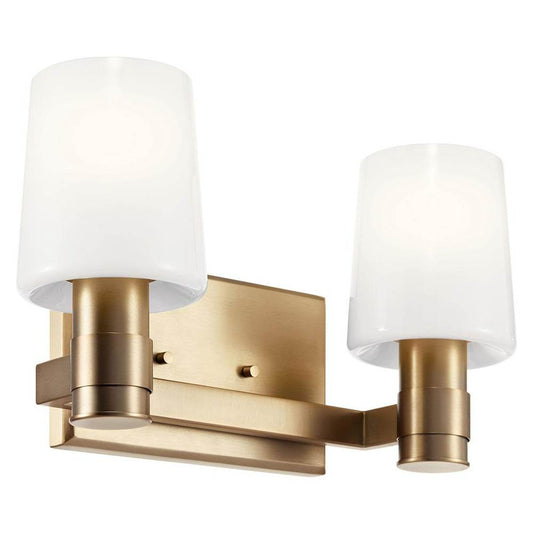 KICHLER 55175CPZ Adani 14.5 Inch 2 Light Vanity with Opal Glass in Champagne Bronze