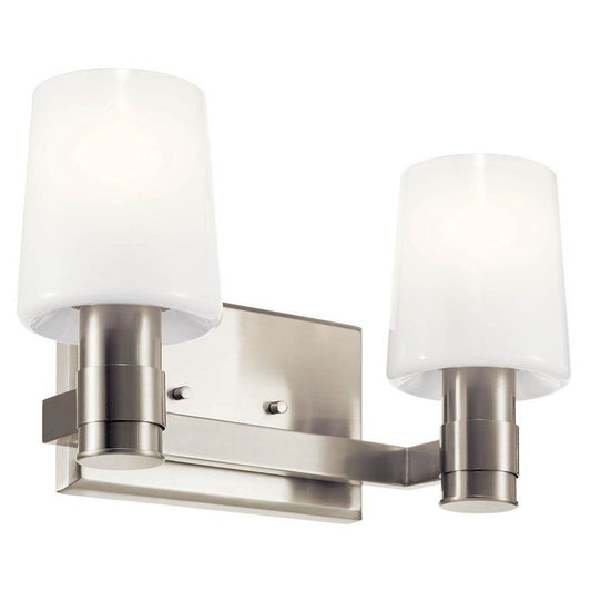 KICHLER 55175NI Adani 14.5 Inch 2 Light Vanity with Opal Glass in Brushed Nickel