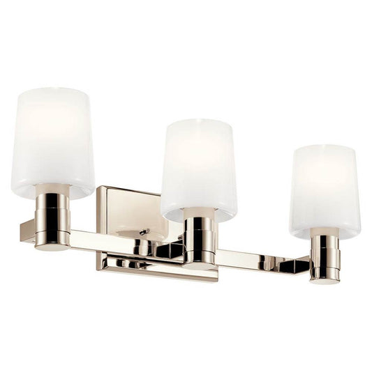 KICHLER 55176PN Adani 24 Inch 3 Light Vanity with Opal Glass in Polished Nickel