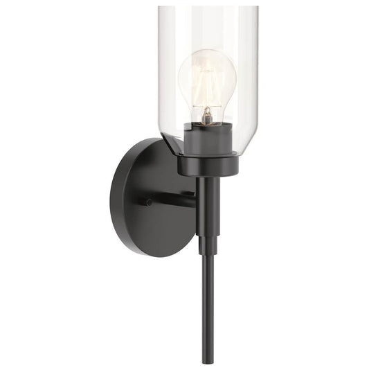 KICHLER 55183BK Madden 14.75 Inch 1 Light Wall Sconce with Clear Glass in Black