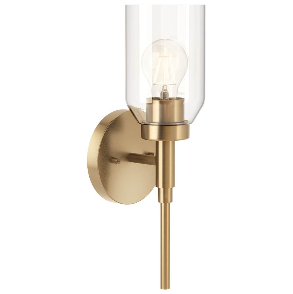 KICHLER 55183CPZ Madden 14.75 Inch 1 Light Wall Sconce with Clear Glass in Champagne Bronze