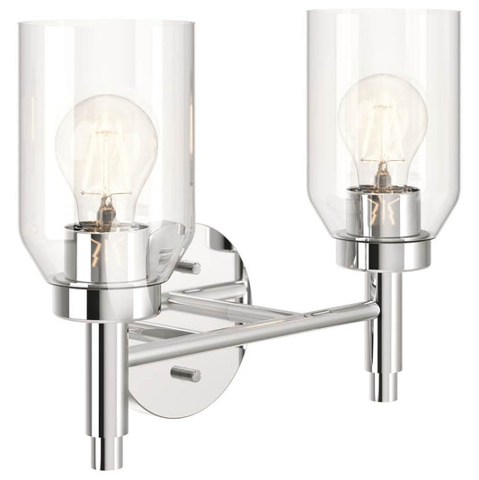 KICHLER 55184CH Madden 14.25 Inch 2 Light Vanity with Clear Glass in Chrome