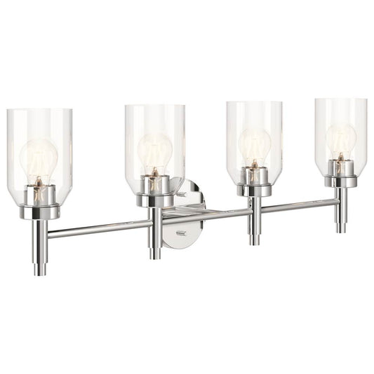KICHLER 55186CH Madden 34 Inch 4 Light Vanity with Clear Glass in Chrome