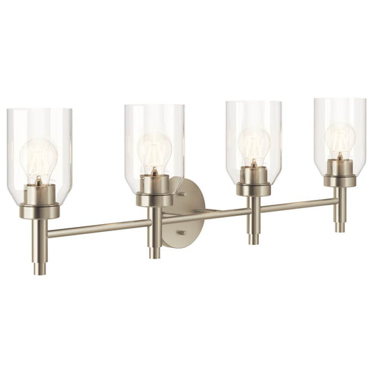 KICHLER 55186NI Madden 34 Inch 4 Light Vanity with Clear Glass in Brushed Nickel