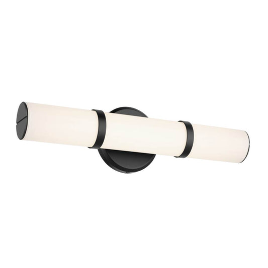 KICHLER 55187BKLED Rosh 18" Bath Bar Small LED with White Glass in Black
