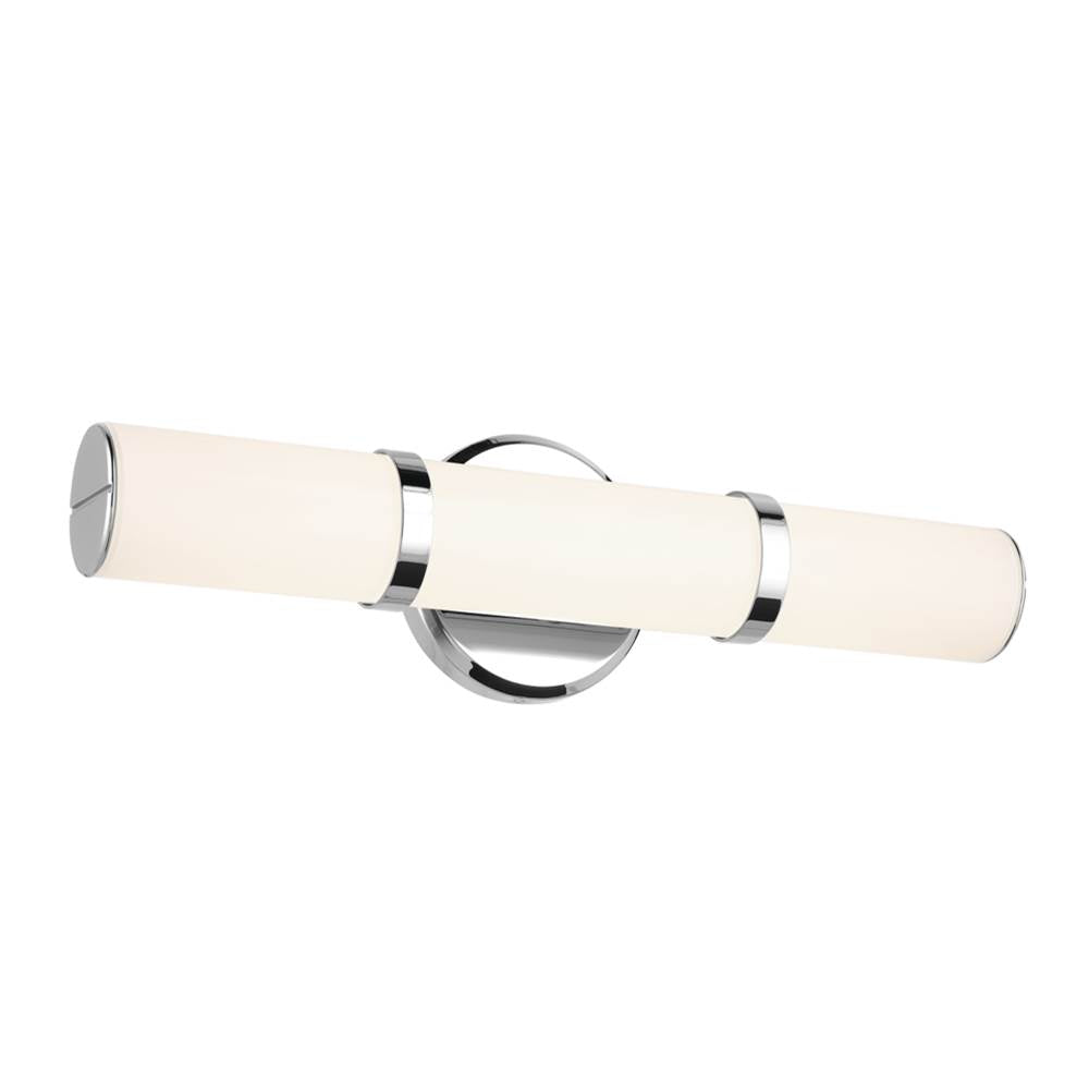 KICHLER 55187CHLED Rosh 18" Bath Bar Small LED with White Glass in Chrome