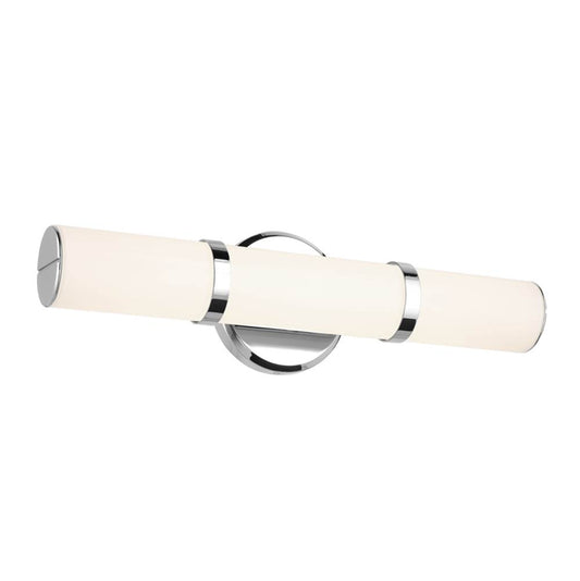 KICHLER 55187CHLED Rosh 18" Bath Bar Small LED with White Glass in Chrome