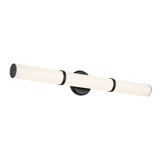 KICHLER 55189BKLED Rosh 32" Bath Bar Large LED with White Glass in Black