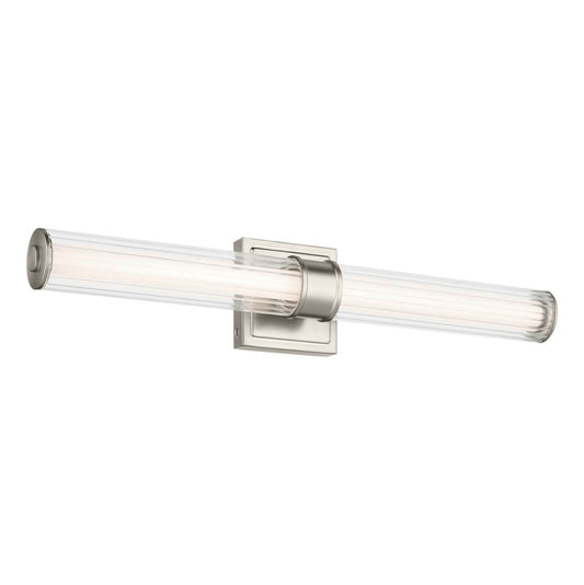 KICHLER 55196NILED Laurene 26.5" Linear Bath Bar Medium LED with Clear Fluted Glass in Brushed Nickel