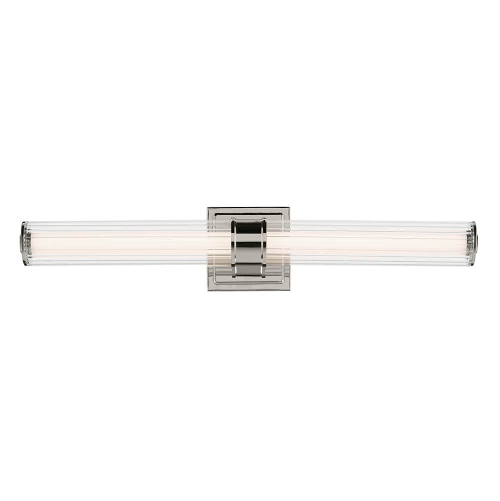 KICHLER 55196PNLED Laurene 26.5" Linear Bath Bar Medium LED with Clear Fluted Glass in Chrome