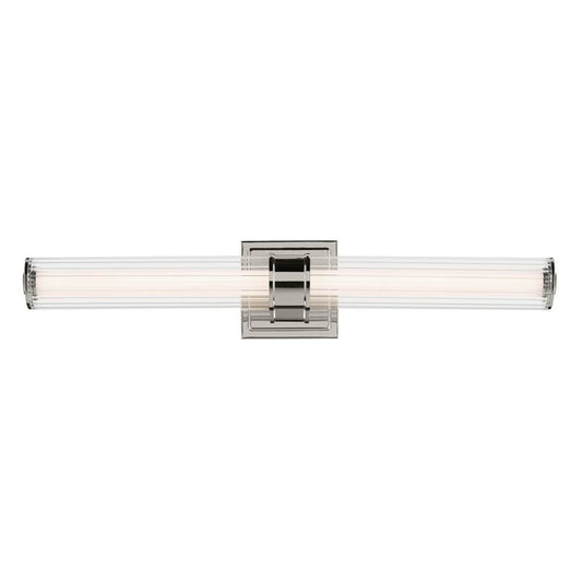 KICHLER 55196PNLED Laurene 26.5" Linear Bath Bar Medium LED with Clear Fluted Glass in Chrome