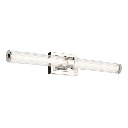 KICHLER 55197PNLED Laurene 31" Linear Bath Bar Large LED with Clear Fluted Glass in Chrome