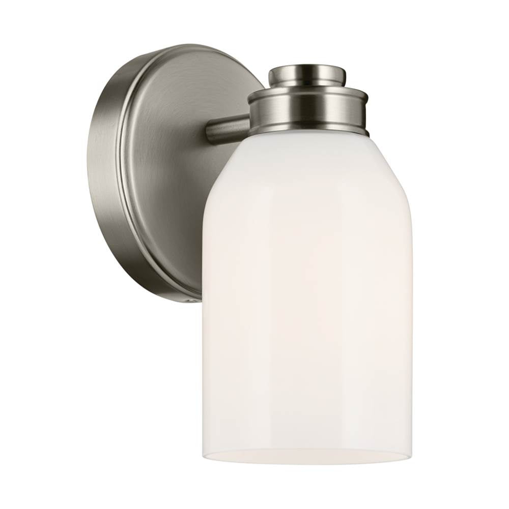 KICHLER 55200NI Shae 8.25" 1-Light Wall Sconce with White Opal Glass in Brushed Nickel
