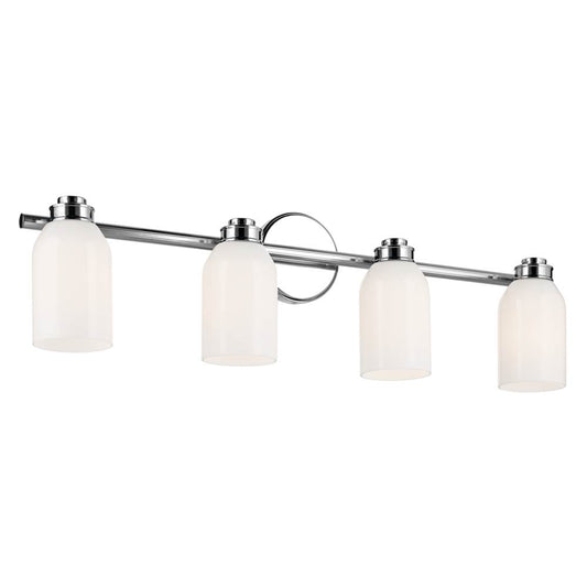 KICHLER 55203CH Shae 31" 4-Light Vanity Light with White Opal Glass in Chrome