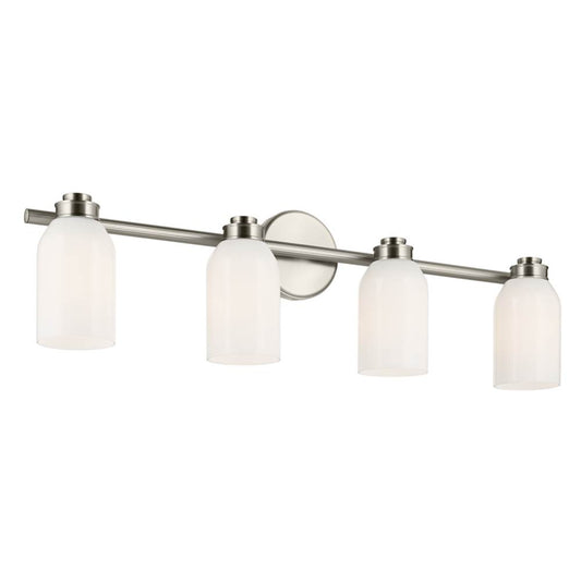 KICHLER 55203NI Shae 31" 4-Light Vanity Light with White Opal Glass in Brushed Nickel